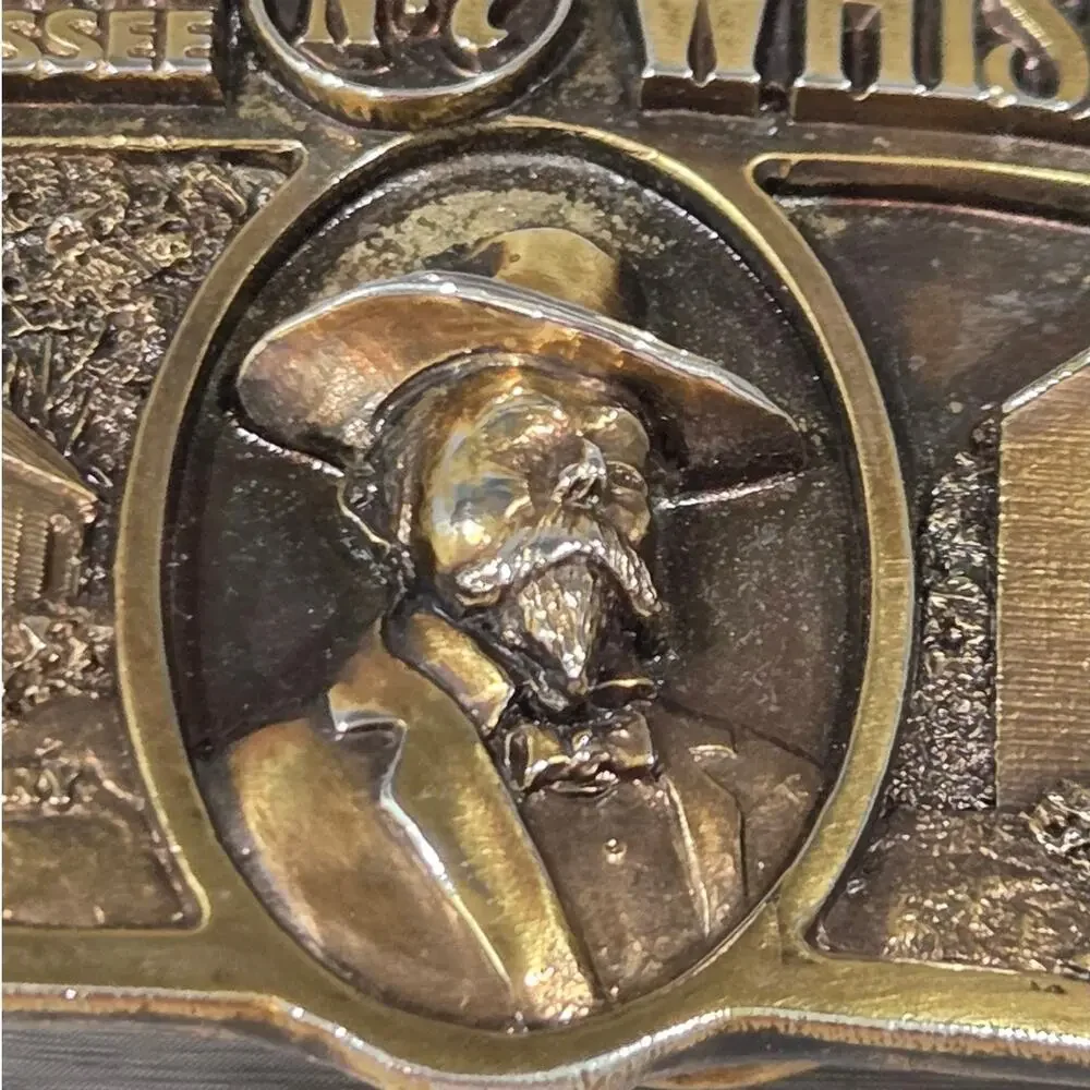 Jack Daniel's Brass Belt Buckle 1989 Bergamot Old No. 7 Display Case Included